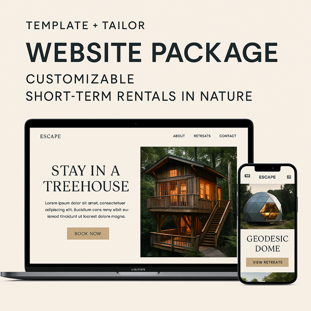 short term rental website design